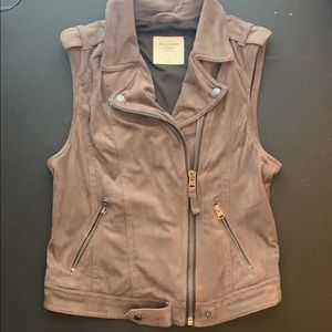 Abercrombie suede moto vest